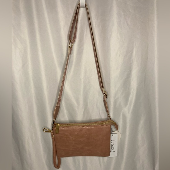 Vegan Leather Crossbody Bag light pink - Picture 4 of 11